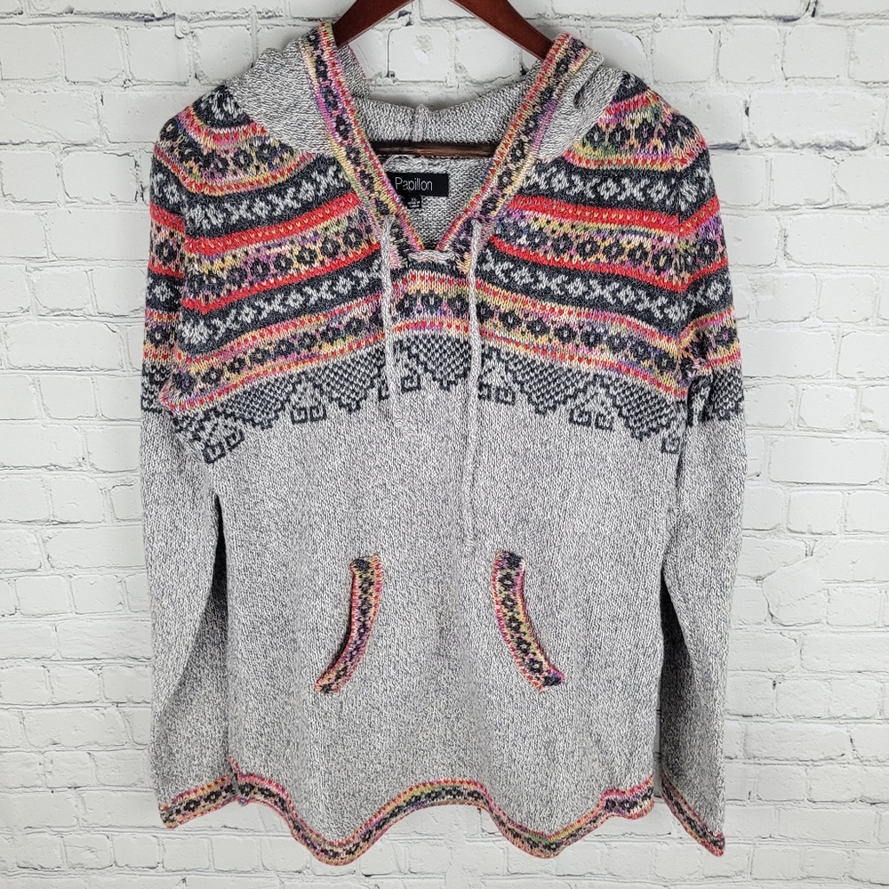 PAPILLON Fair Isle hooded sweater